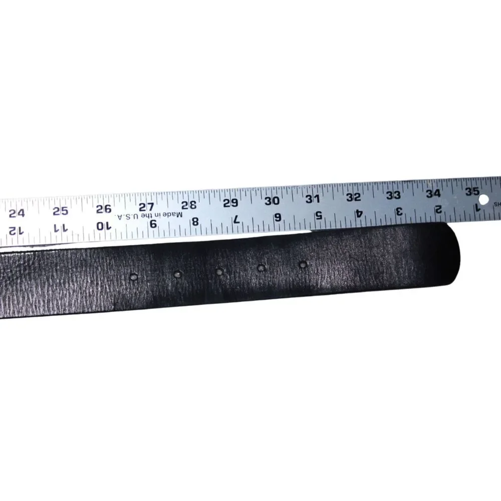 Urban Outfitters Black Leather Double Ring Buckle Belt